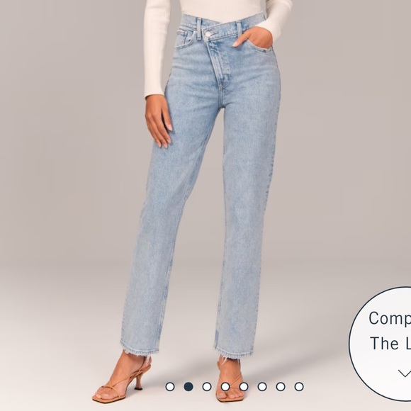 Abercrombie & Fitch Denim - Abercrombie Criss Cross Ultra High Rise 90s Straight Jeans
